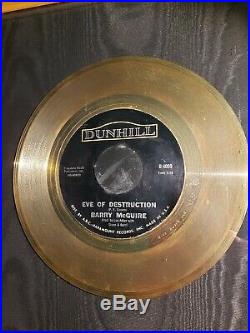 1965 P. F. SLOAN Eve Of Destruction Barry McGuire RIAA Gold Record Award Signed