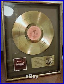 1970s Aerosmith Rocks LP Gold RIAA Record Award to The Record Plant
