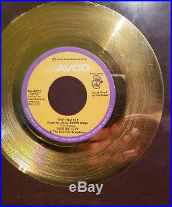 1975 VAN McCOY THE HUSTLE Gold Record Disc Award Non RIAA ROCKY GROCE Famed DJ