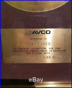 1975 VAN McCOY THE HUSTLE Gold Record Disc Award Non RIAA ROCKY GROCE Famed DJ