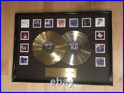 1985 Arista Gold and Platinum albums award presentation framed, 13 artists rare 1985 Arista Gold and Platinum albums award presentation framed, 13 artists rare