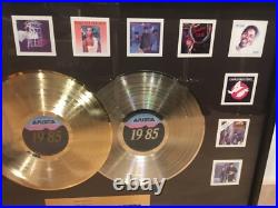 1985 Arista Gold and Platinum albums award presentation framed, 13 artists rare 1985 Arista Gold and Platinum albums award presentation framed, 13 artists rare
