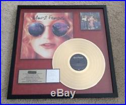 ALMOST FAMOUS Soundtrack RIAA Gold Record Award Plaque Cameron Crowe