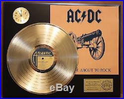 Ac/dc Gold Lp Ltd Edition Record & Clock Display Award Quality Rare Collectible