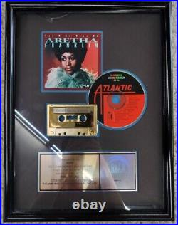 Actual RIAA Very Best of 60's Gold Record Aretha Franklin Framed Sales Award