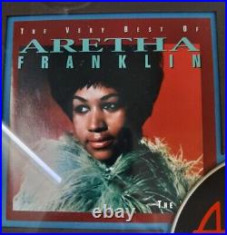 Actual RIAA Very Best of 60's Gold Record Aretha Franklin Framed Sales Award