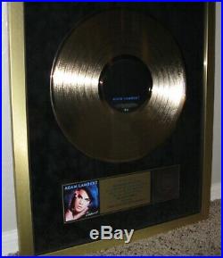 Adam Lambert For Your Entertainment Riaa Certified Gold Record Sales Award