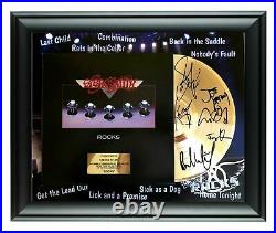Aerosmith Autographed Rocks LP Gold Record Award Steven Tyler