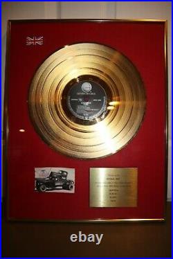 Aerosmith Gold 100,000 UK CD Record Award Framed Presented Plaque Pump RARE