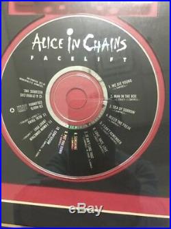 Alice In Chains Facelift Gold Record CD Award Plaque Layne Staley Rare