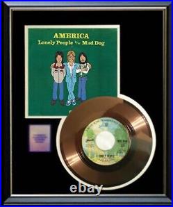 America Lonely People 45 RPM Gold Record Non Riaa Award Rare