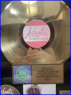 Ashanti Only U Gold RIAA Record Award presented to Wes (Party) Johnson