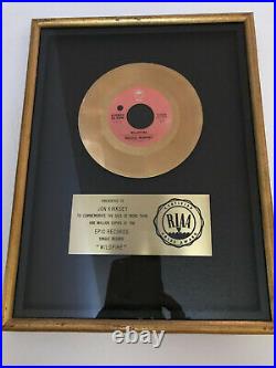 Authentic 1975 MICHAEL MARTIN MURPHY RIAA Gold 45 Record Award for Wildfire
