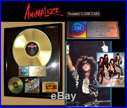 Authentic RIAA GOLD RECORD AWARD KISS ANIMALIZE. Presented to ERIC CARR