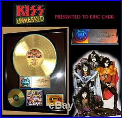 Authentic! RIAA UNMASKED GOLD RECORD AWARD to KISS, ERIC CARR