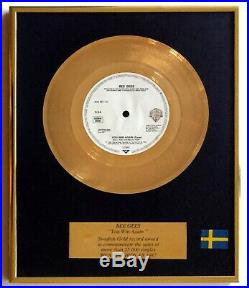 BEE GEES Sweden GOLD RECORD AWARD You Win Again 25,000 COPIES SOLD Non-RIAA