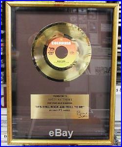 BILLY JOEL It's Still Rock & Roll To Me VINTAGE IN HOUSE GOLD RECORD AWARD