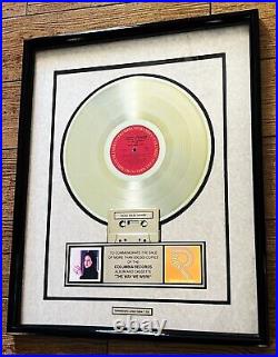 Barbra Streisand The Way We Were Riaa Gold Record Award Limited Edition + Coa