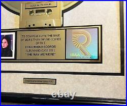 Barbra Streisand The Way We Were Riaa Gold Record Award Limited Edition + Coa