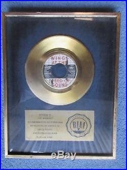 Beatles Paul McCartney Silly Love Songs RIAA Gold Record Award