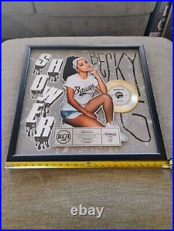 Becky G Shower Music Executive Award Not RIAA Gold Platinum Record Rare 1 Mil