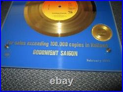 Billy Joel Authentic Gold Record Award Holland NVPI dutch RIAA BPI Unique Disc