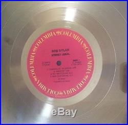 Bob Dylan Street Legal Riaa Gold Record Sales Award Columbia Records Framed Rare