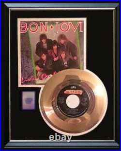Bon Jovi Living On A Prayer 45 RPM Gold Metalized Record Rare Non Riaa Award