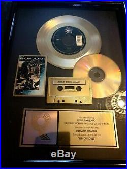 Bon Jovi RIAA Gold Award Presented To Richie Sambora Mercury Record Only One