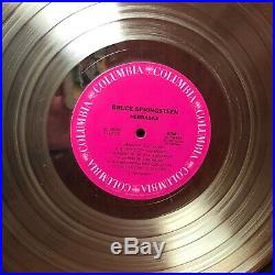 Bruce Springsteen RIAA Gold Record Award Nebraska wood frame / strip plate