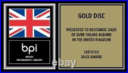 COLDPLAY CD Gold Disc LP VINYL Record Award VIVA LA VIDA