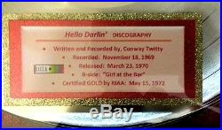 CONWAY TWITTY Hello Darlin' R E D Gold Record AWARD