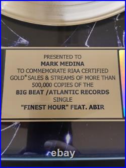 Cash Cash Ft. Abir Finest Hour RIAA Gold Album Award Platinum Rare 500k Music Cash Cash Ft. Abir Finest Hour RIAA Gold Album Award Platinum Rare 500k Music