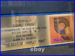 Charley Pride RIAA Gold Record 500,000 sales award for Best of Charley Pride