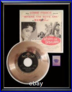 Connie Francis Where The Boys Are Gold Record 45 RPM Non Riaa Award Rare