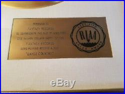 Creedence Clearwater Revival BAYOU COUNTRY RIAA White Matte Gold Record Award