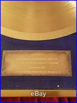 Creedence Clearwater Revival Original SWEDEN Gold Record Award SUPER RARE CCR