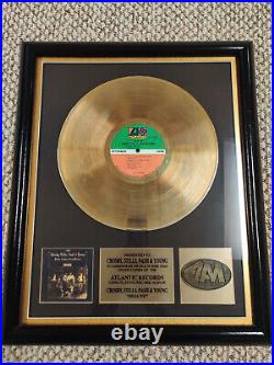 Crosby, Stills, Nash & Young Deja Vu GOLD LP RECORD AWARD Framed Display