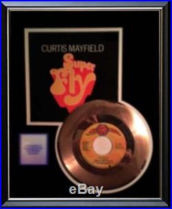 Curtis Mayfield Superfly Rare Gold Record Disc 45 RPM Award Disc