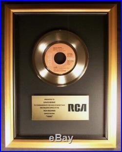 David Bowie Fame 45 Gold Non RIAA Record Award RCA Records John Lennon