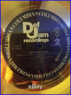 Def Jam recording and Columbia pictures gold record award