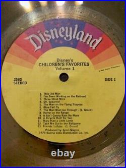 Disney Children's Favorites RIAA CERTIFIED GOLD RECORD ALBUM AWARD 1979 OFFICIAL