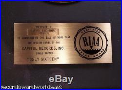Dr. Hook Only Sixteen 45 Gold RIAA Record Award Capitol Records Pacific Studios