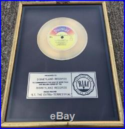 E. T. Story Drew Barrymore RIAA award Disneyland Records RARE gold record