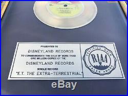 E. T. Story Drew Barrymore RIAA award Disneyland Records RARE gold record