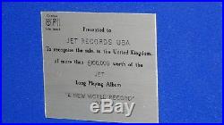 ELO New World Record UK Silver Gold BPI Sales Disc Award 1976