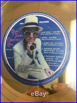 Elton John Greatest Hits MCA Records Gold Sales Award