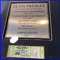 Elvis Presley 24KT Gold A Legendary Performer Limited Edition /#77 Record Award