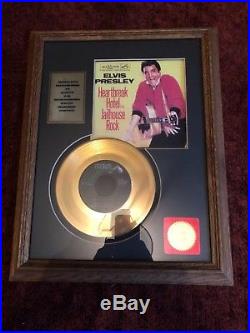 Elvis Presley 24k GOLD RECORD AWARD Million Seller Award Heart Break Hotel