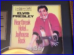 Elvis Presley 24k GOLD RECORD AWARD Million Seller Award Heart Break Hotel